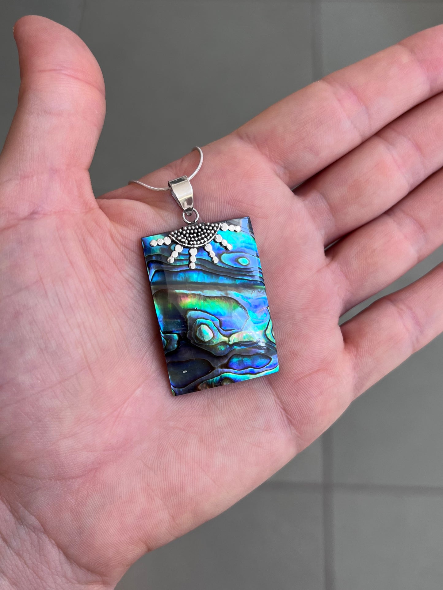 Paua Shell Pendant (rectangular)