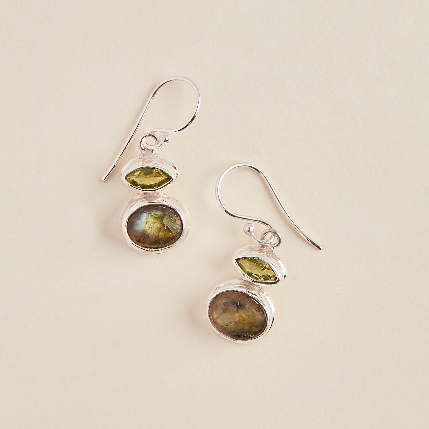Labradorite and Peridot Earrings