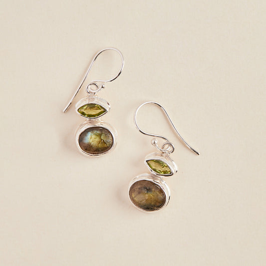 Labradorite and Peridot Earrings