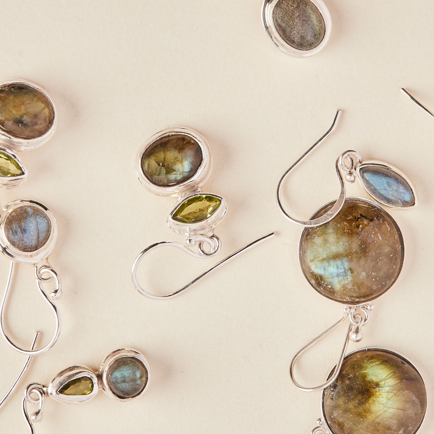 Labradorite and Peridot Earrings