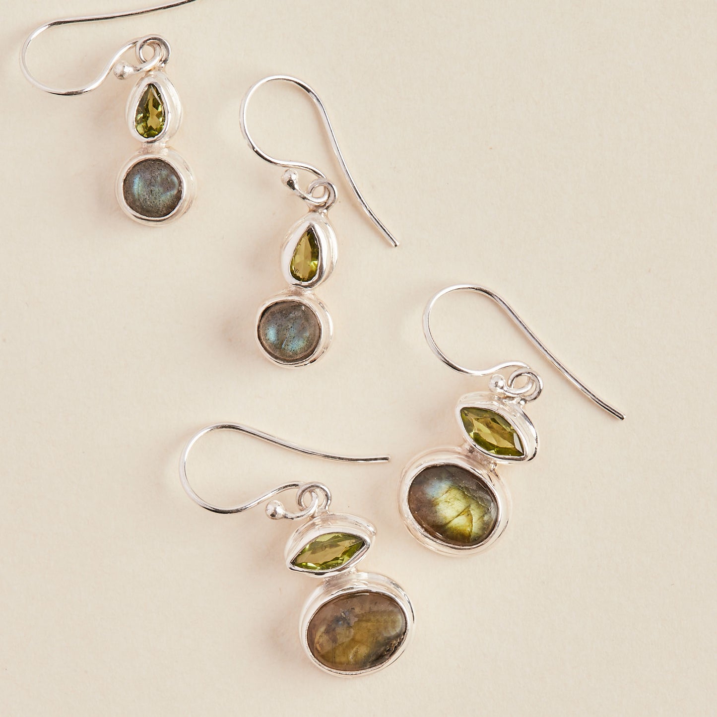 Labradorite and Peridot Earrings