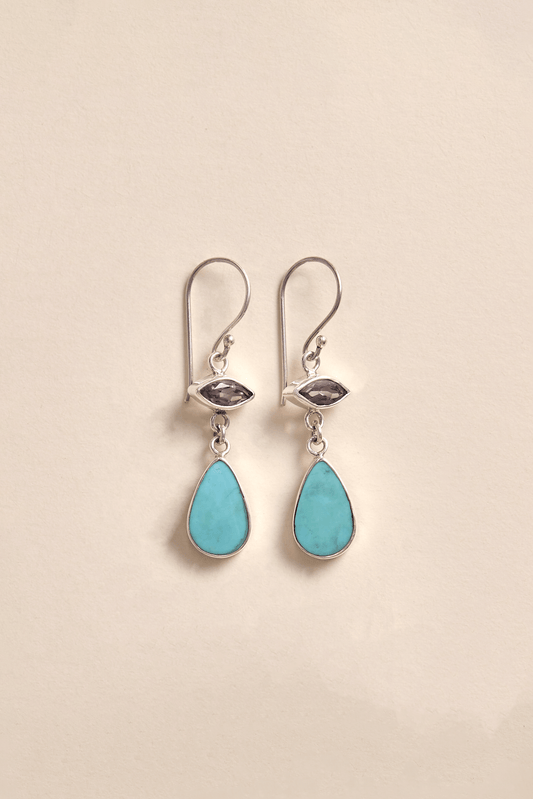 Turquoise and Amethyst Earrings
