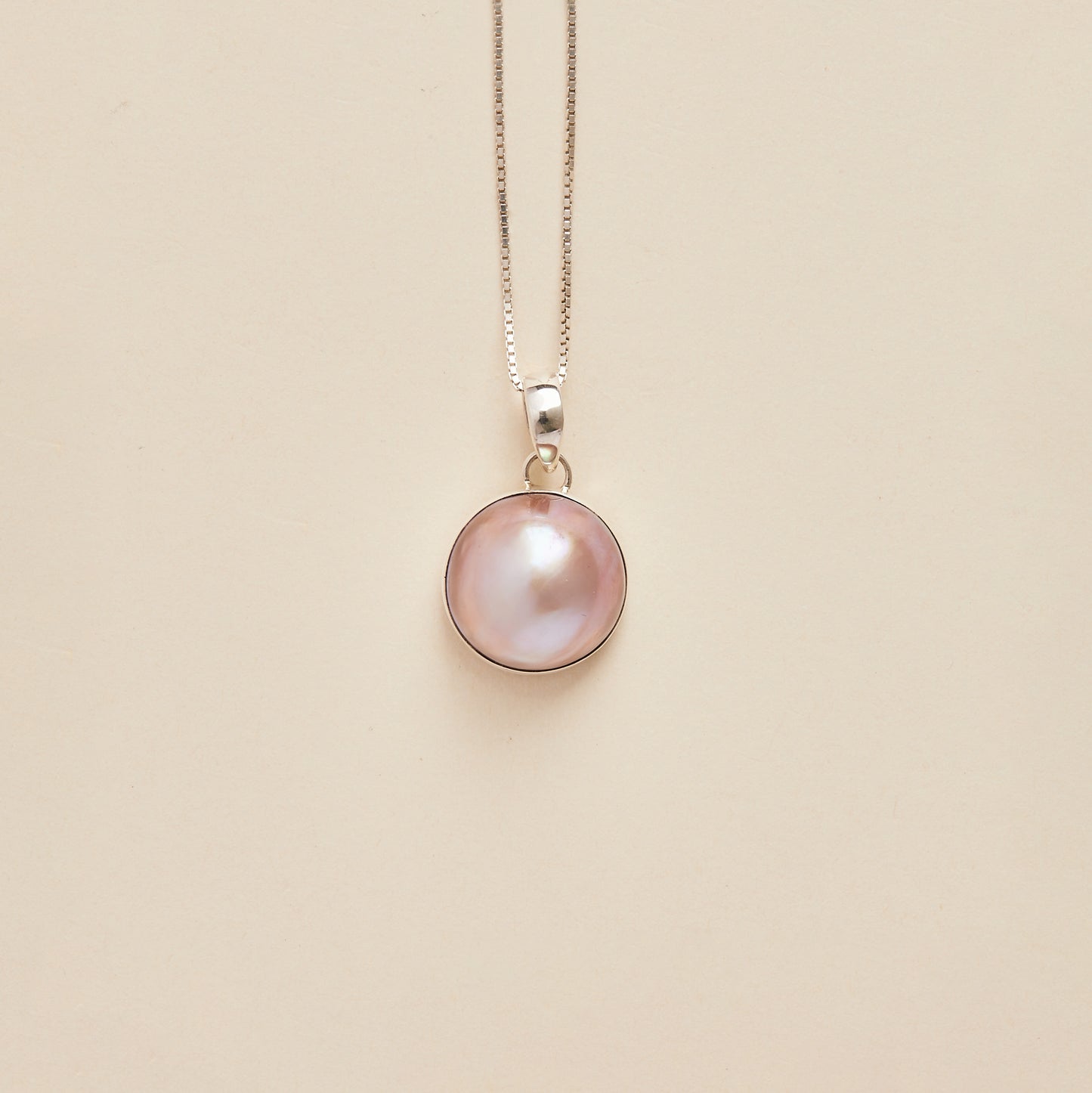 Pink Freshwater Mabe Pearl Pendant