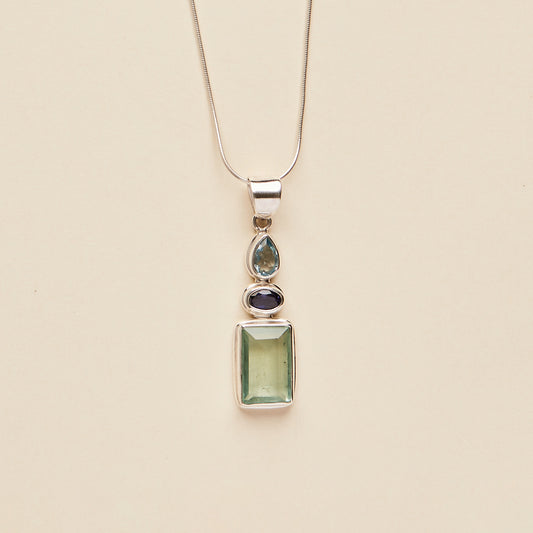 Aquamarine, Blue Topaz and Iolite Pendant