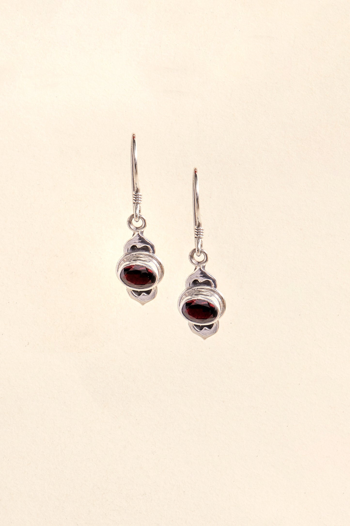 Garnet Earrings (east-west pointy)