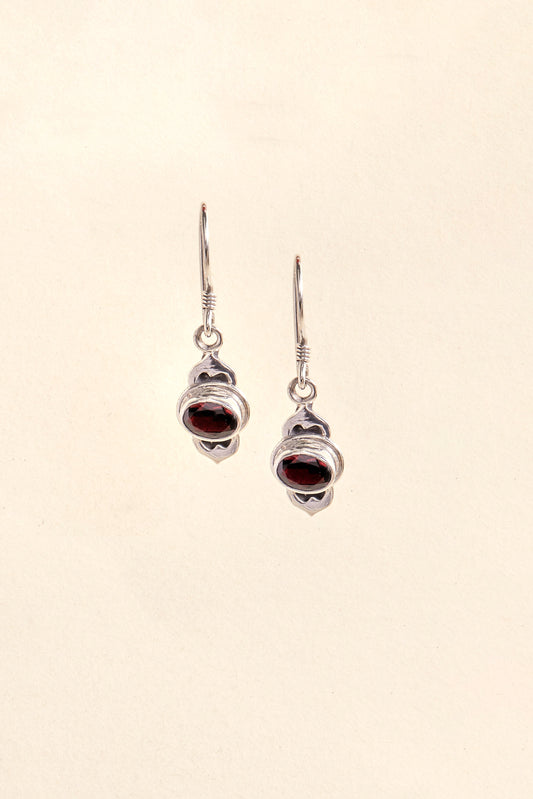 Garnet Earrings (east-west pointy)