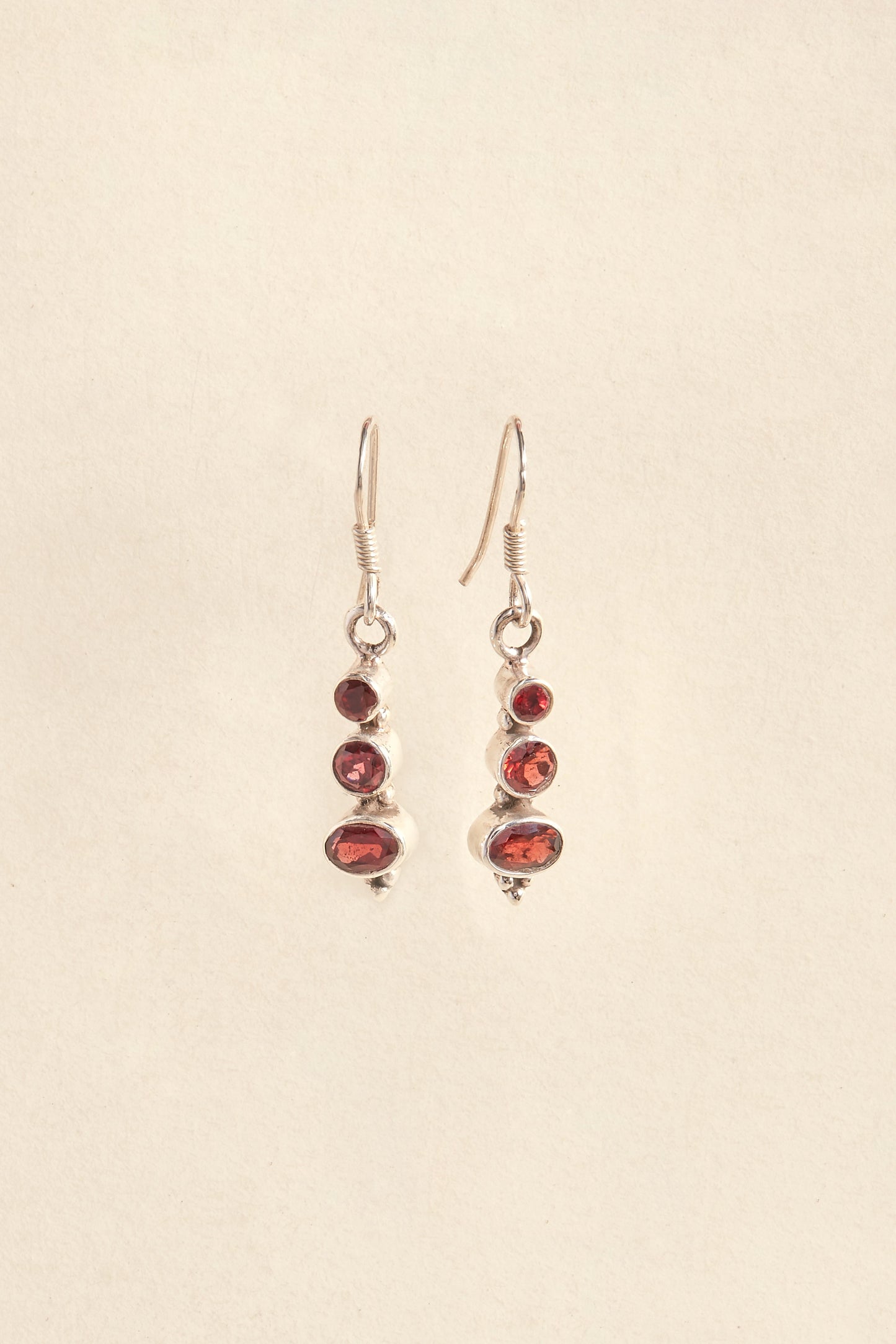 Garnet Earrings (triple stone)