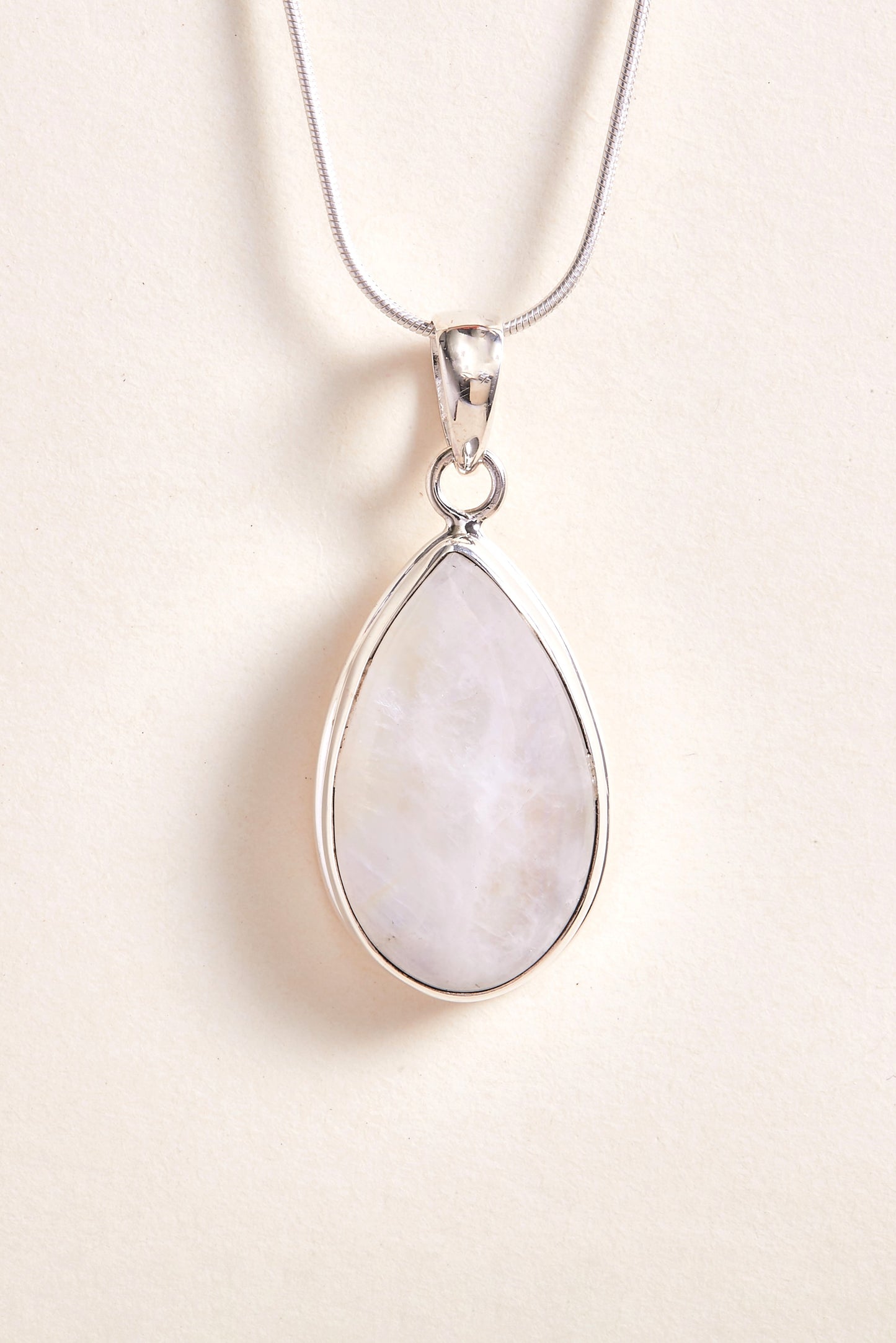 Moonstone Pendant (tear drop double bezel)