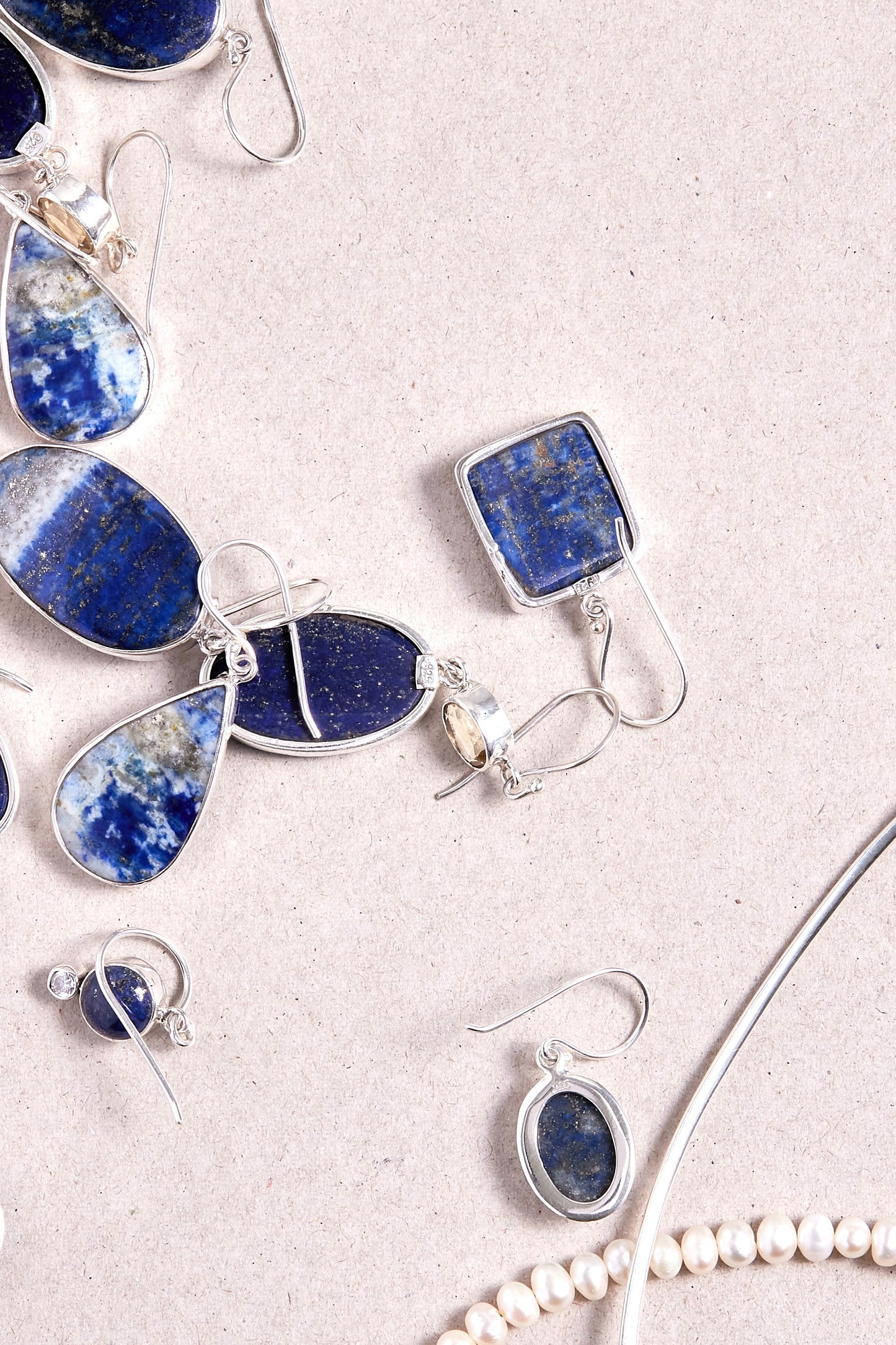 Lapis Lazuli Earrings (large double bezel)