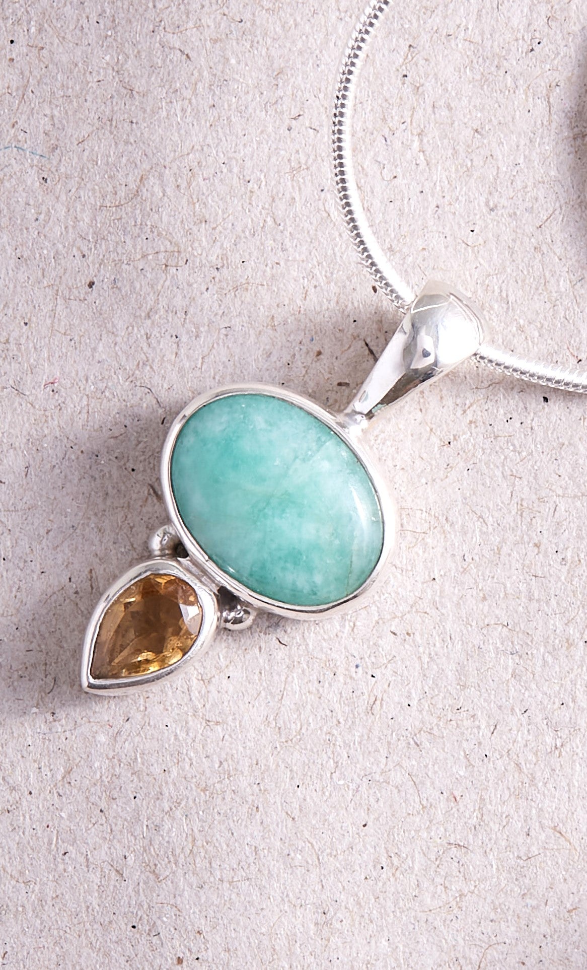 Emerald and Citrine Pendant