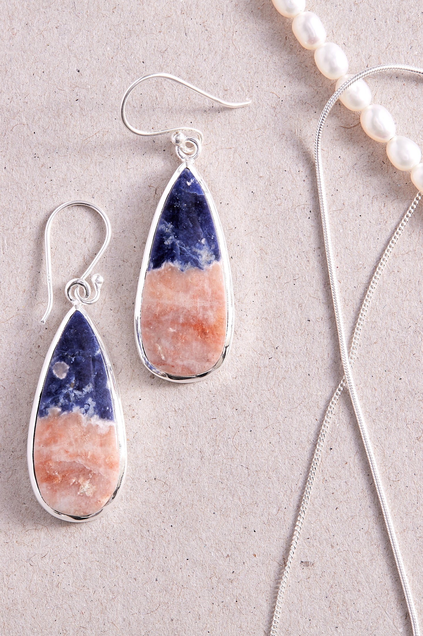 Sodalite Earrings (tear drop)