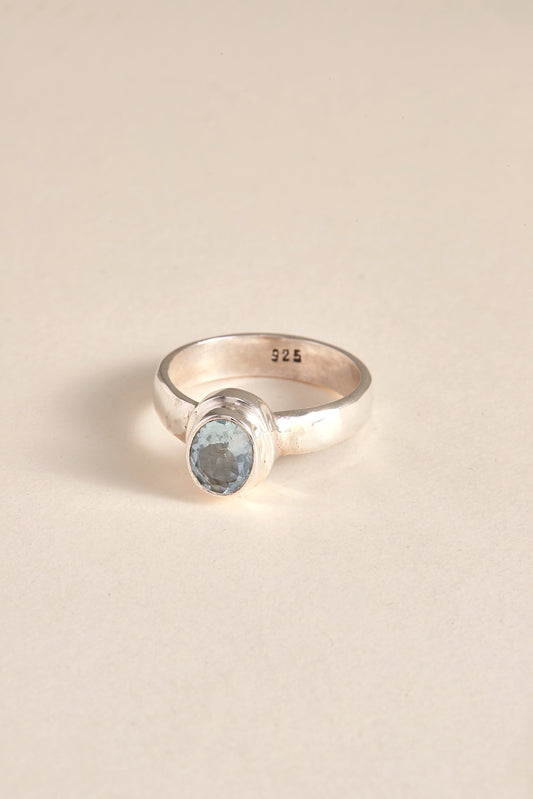 Blue Topaz Ring (double bezel)