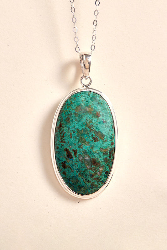 Chrysocolla Pendant (large oval)