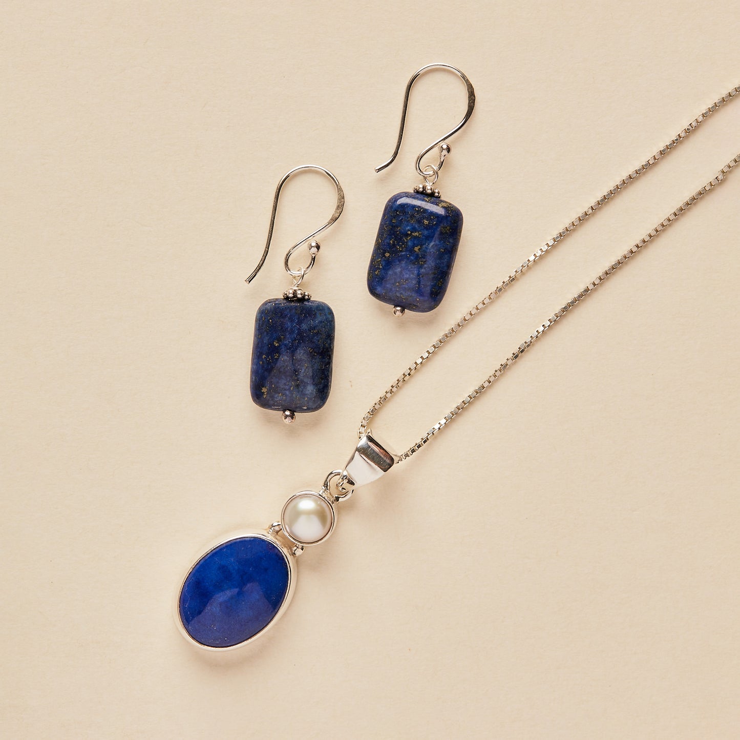 Lapis Lazuli and Freshwater Pearl Pendant