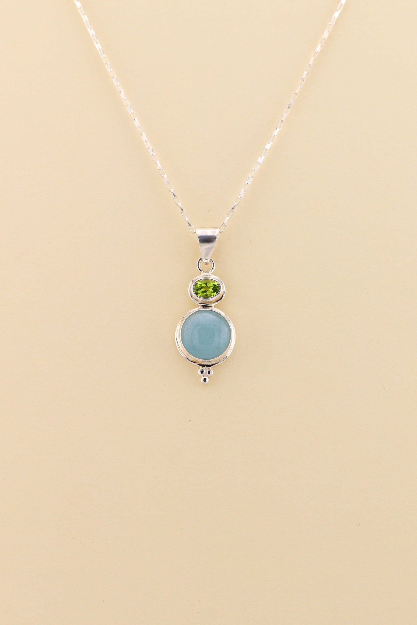 Aquamarine and Peridot Pendant | AQPM2