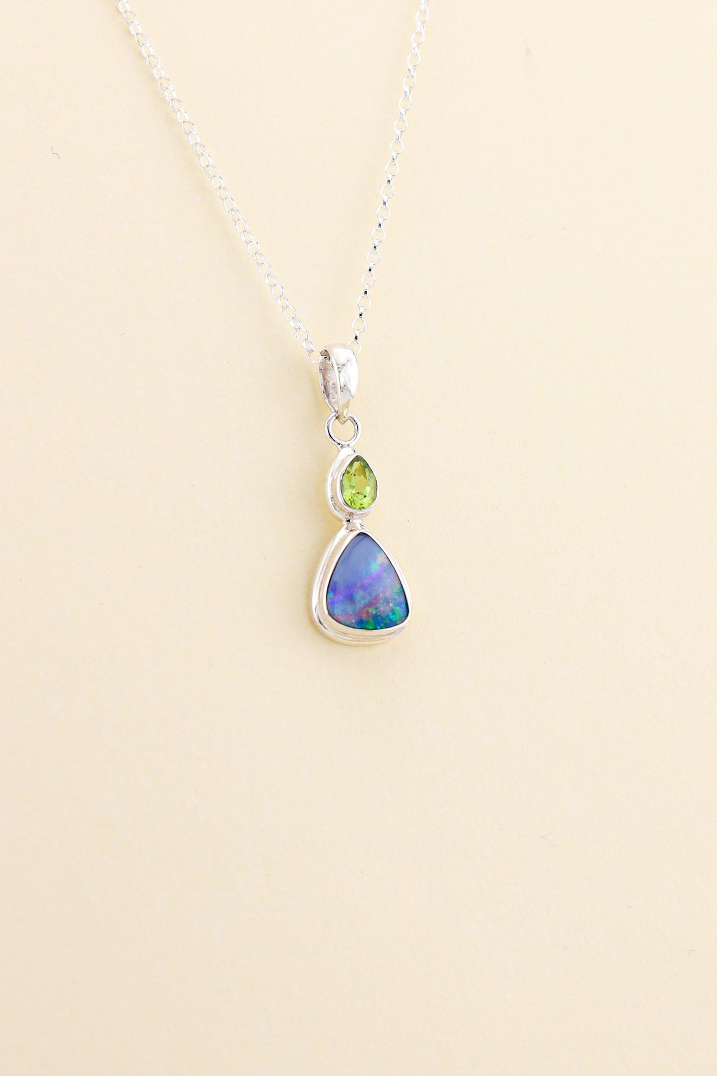 Australian Opal and Peridot Pendant | OPLM15