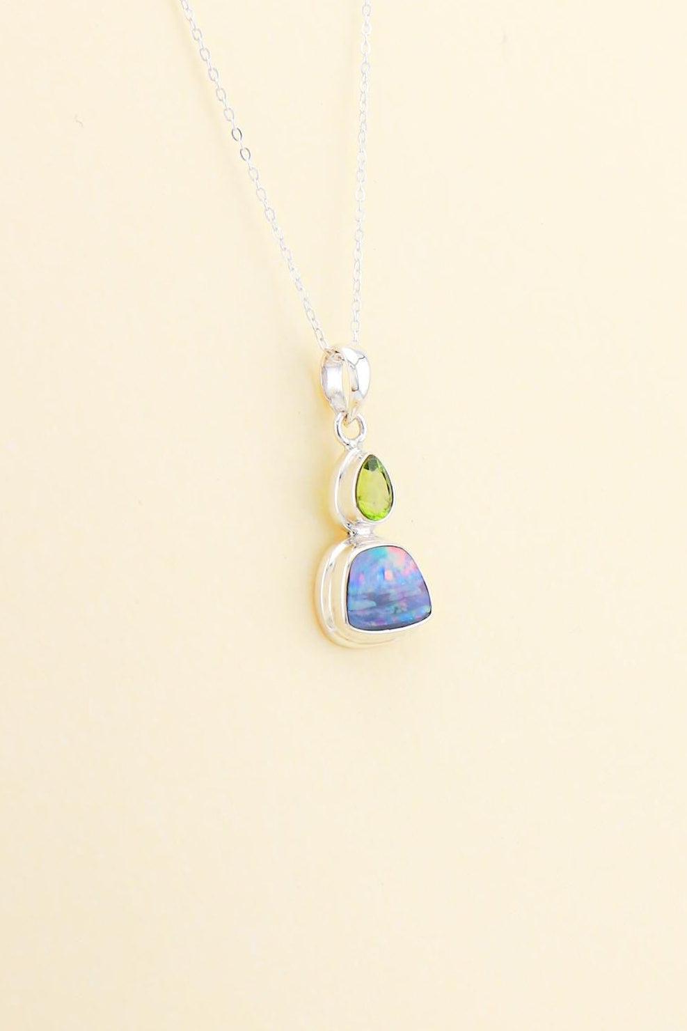 Australian Opal and Peridot Pendant | OPLM17