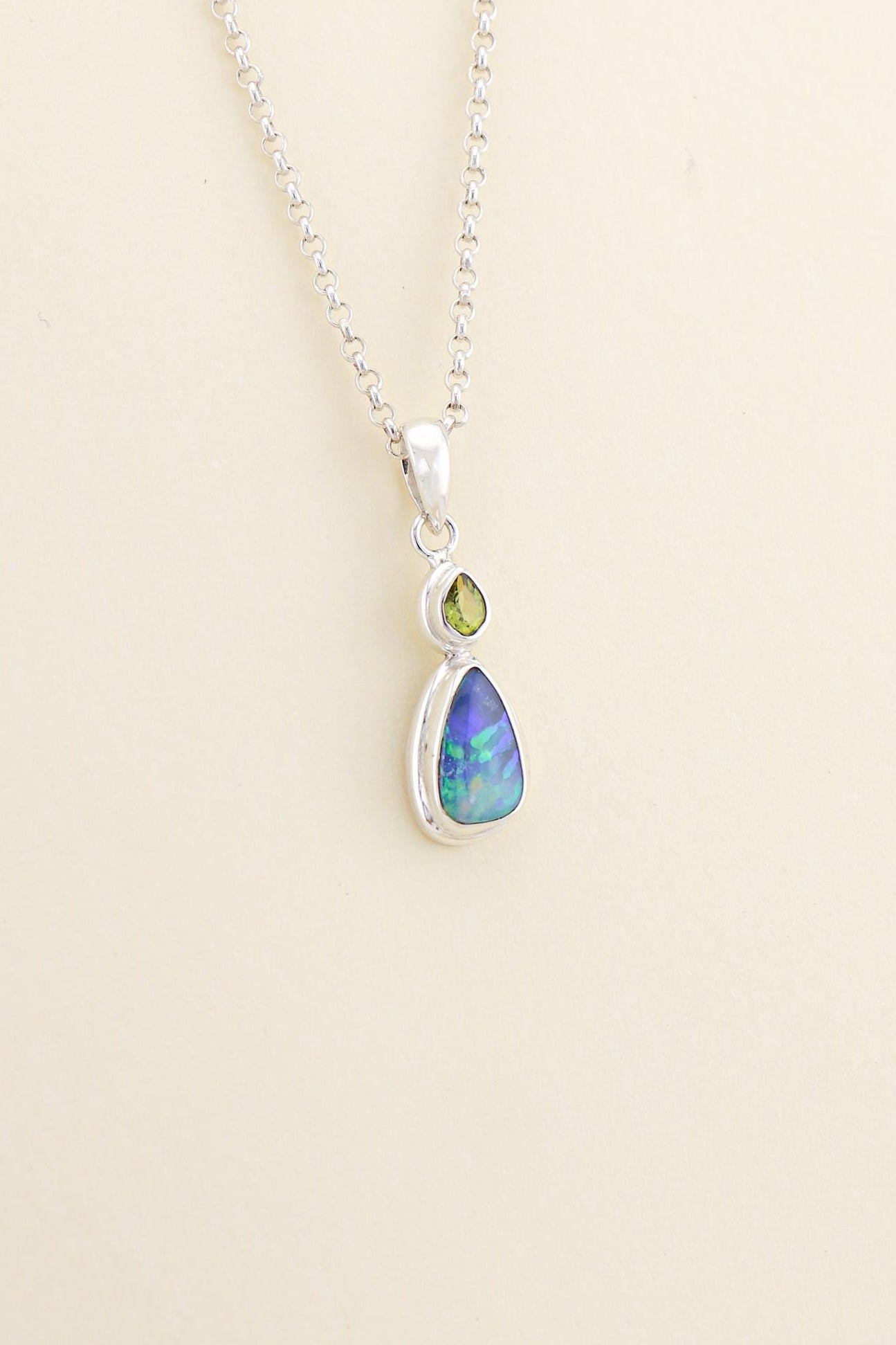 Australian Opal and Peridot Pendant | OPLM1