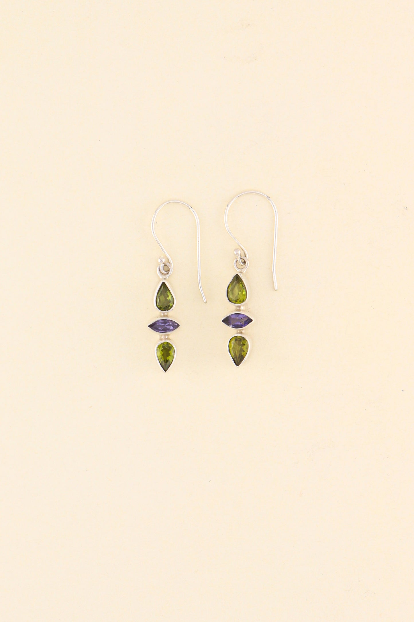Peridot and Iolite Earrings | PERIE22