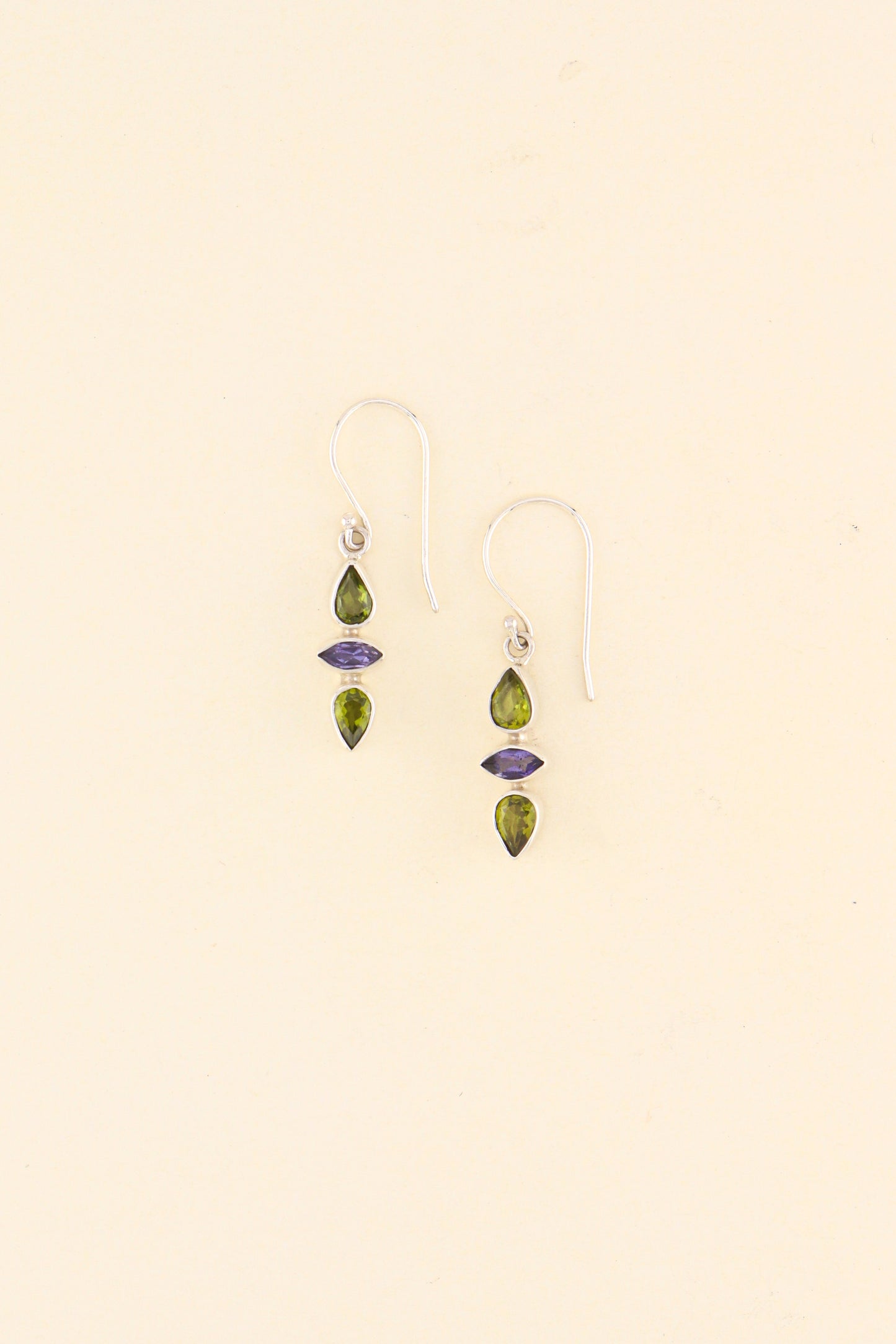 Peridot and Iolite Earrings | PERIE22