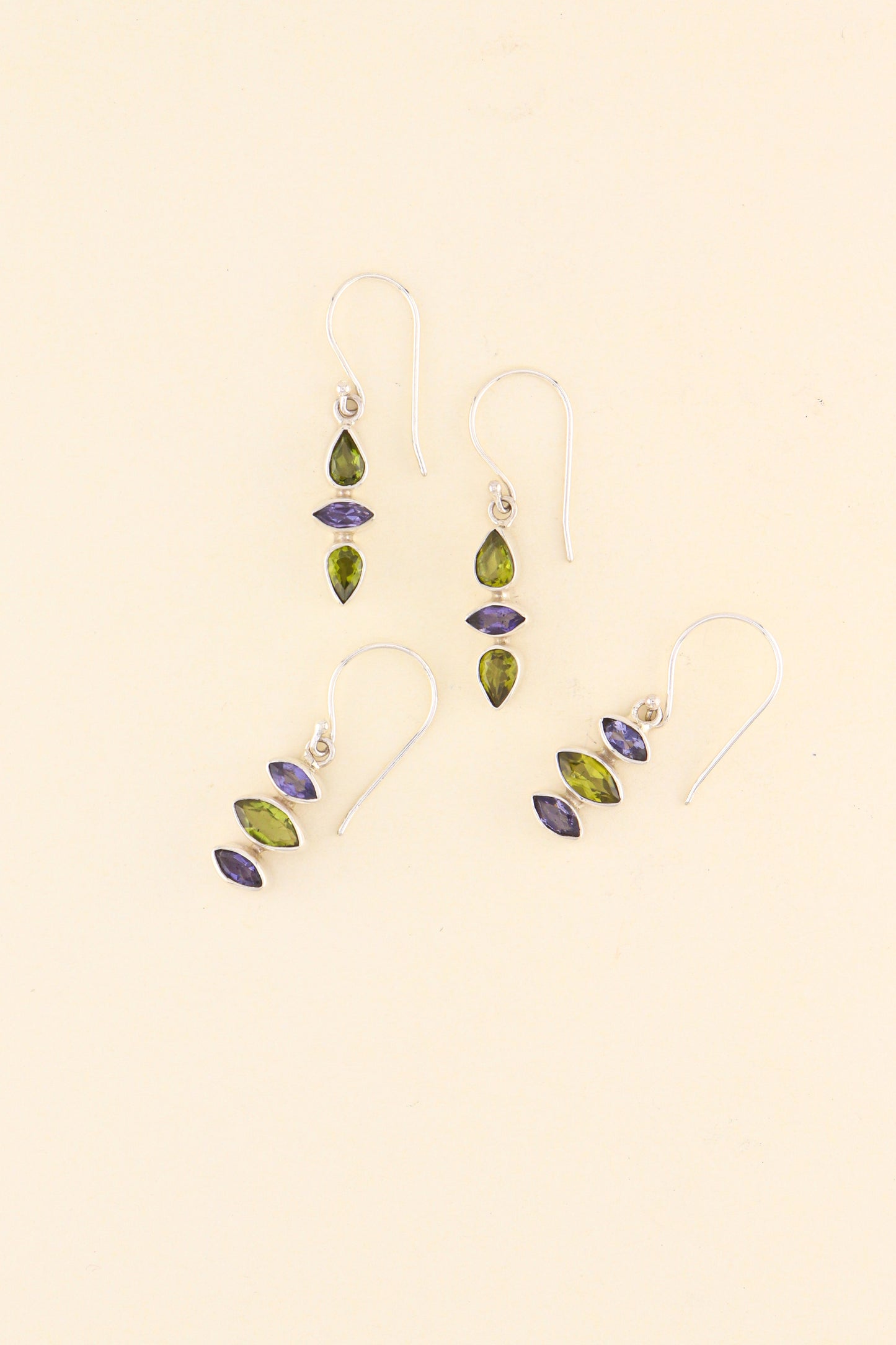 Peridot and Iolite Earrings | PERIE23