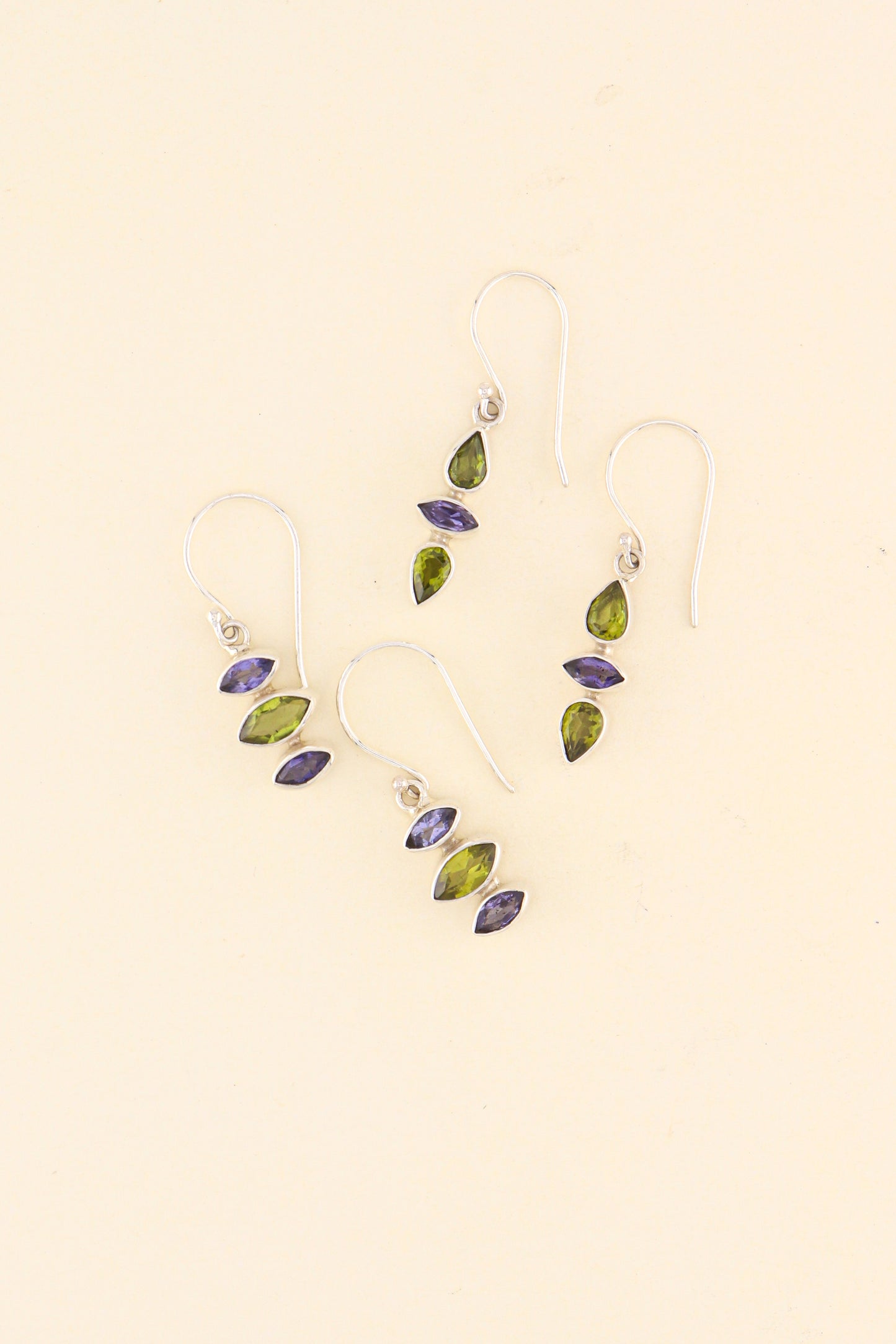 Peridot and Iolite Earrings | PERIE23