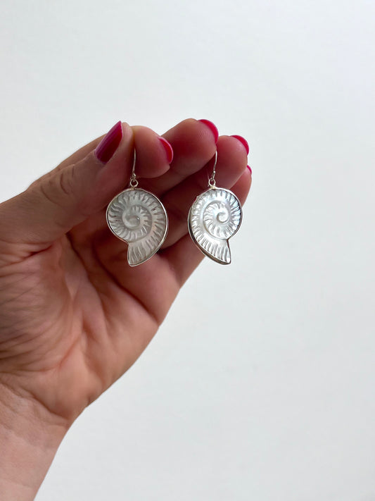 Mother of Pearl shell carved Earrings