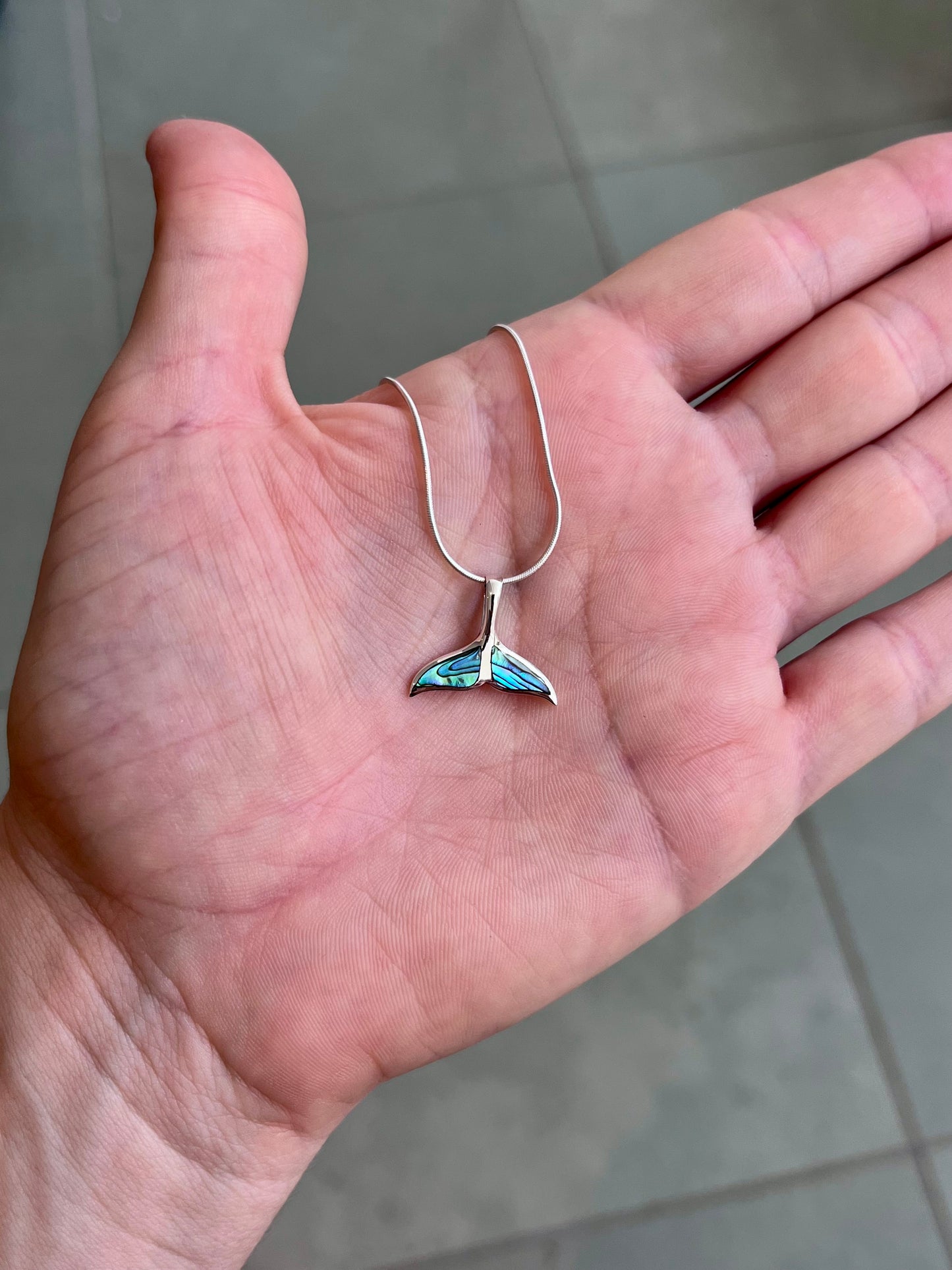 Paua Shell Whale tail Pendant