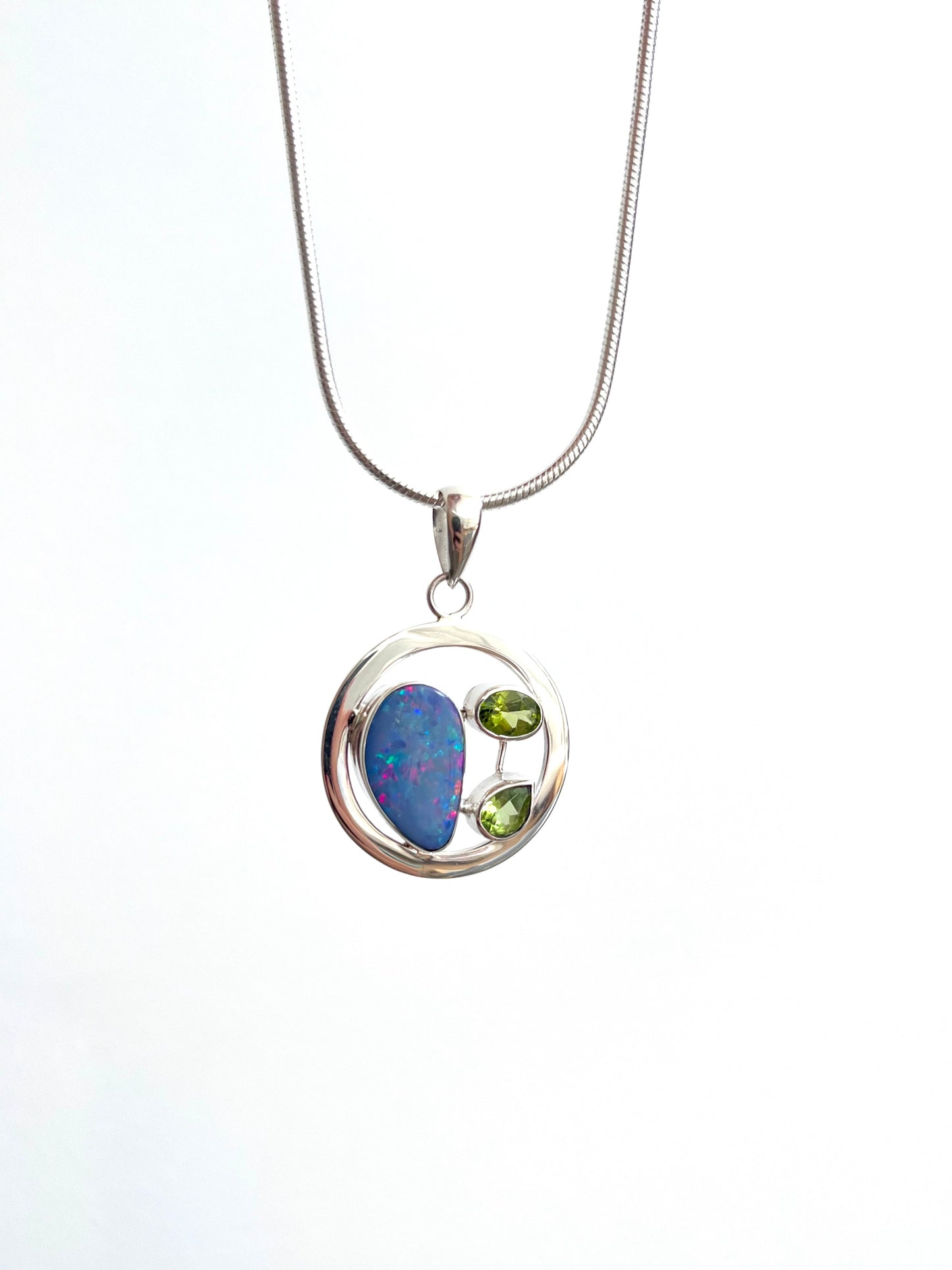 Australian Opal and Peridot Pendant | OPLM18