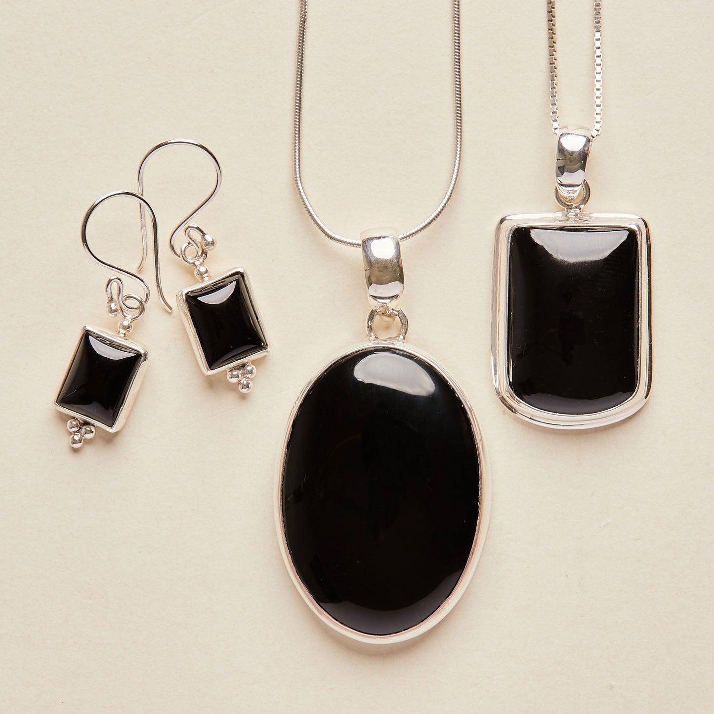 Onyx Earrings (square)