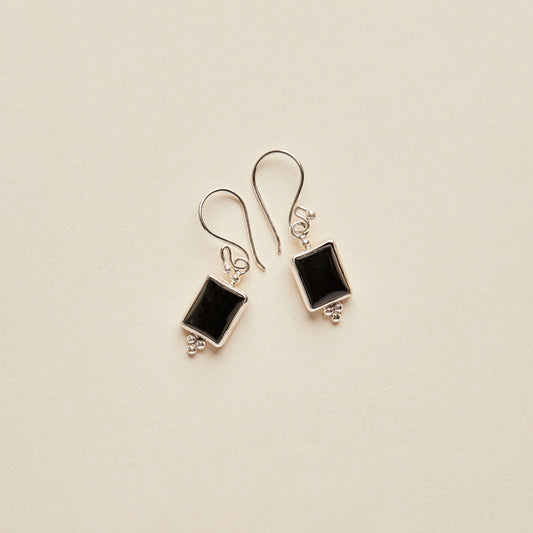 Onyx Earrings (square)