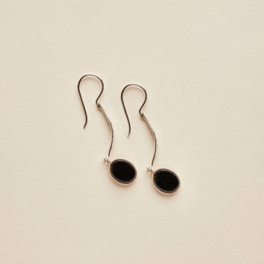 Onyx and Silver Earrings