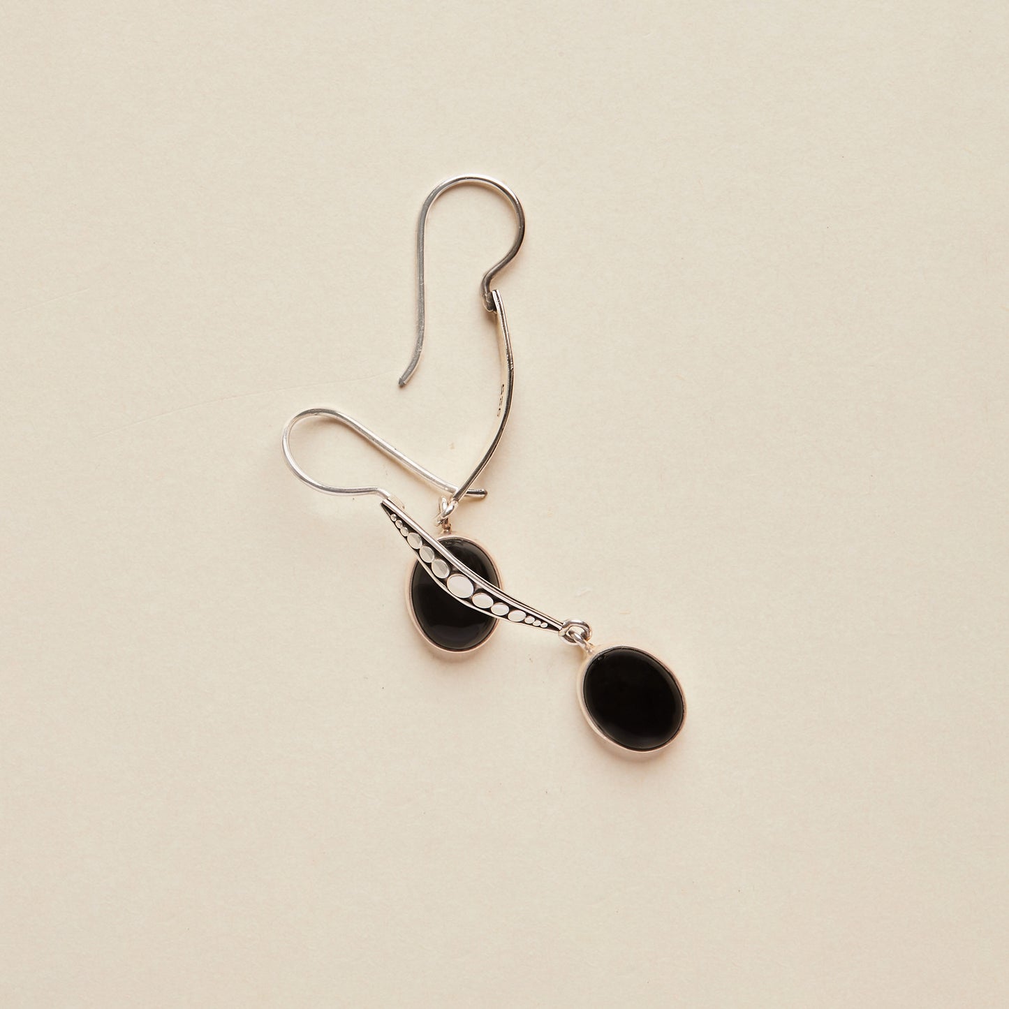 Onyx and Silver Earrings