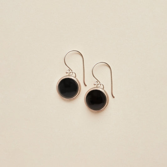 Onyx Earrings (double bezel)