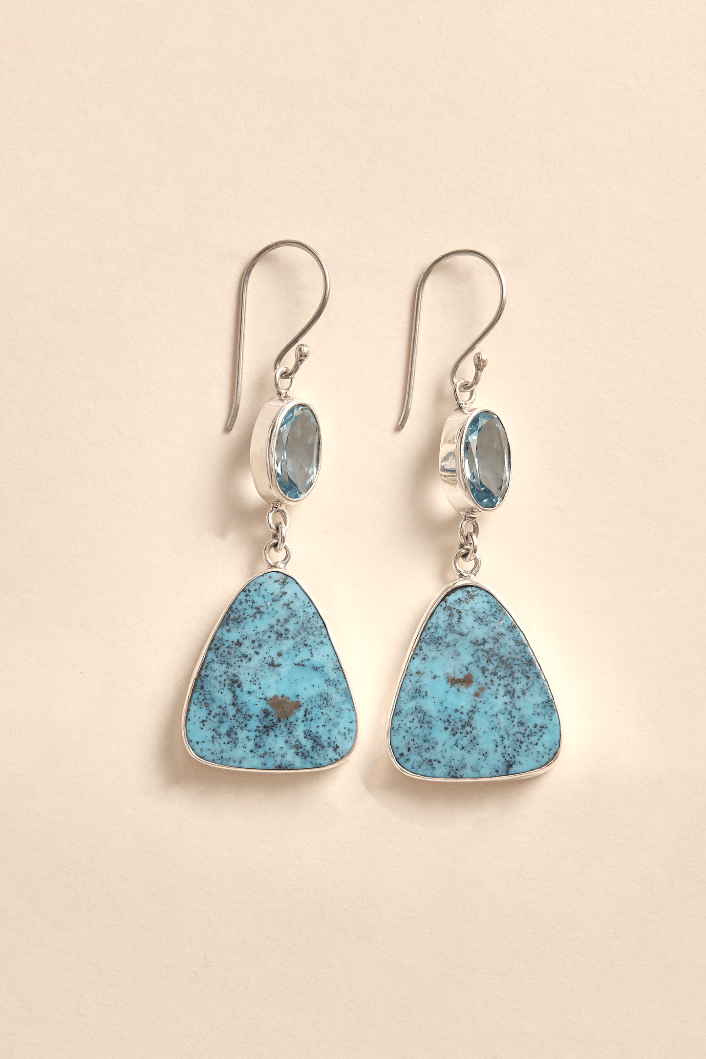 Turquoise and Blue Topaz Earrings