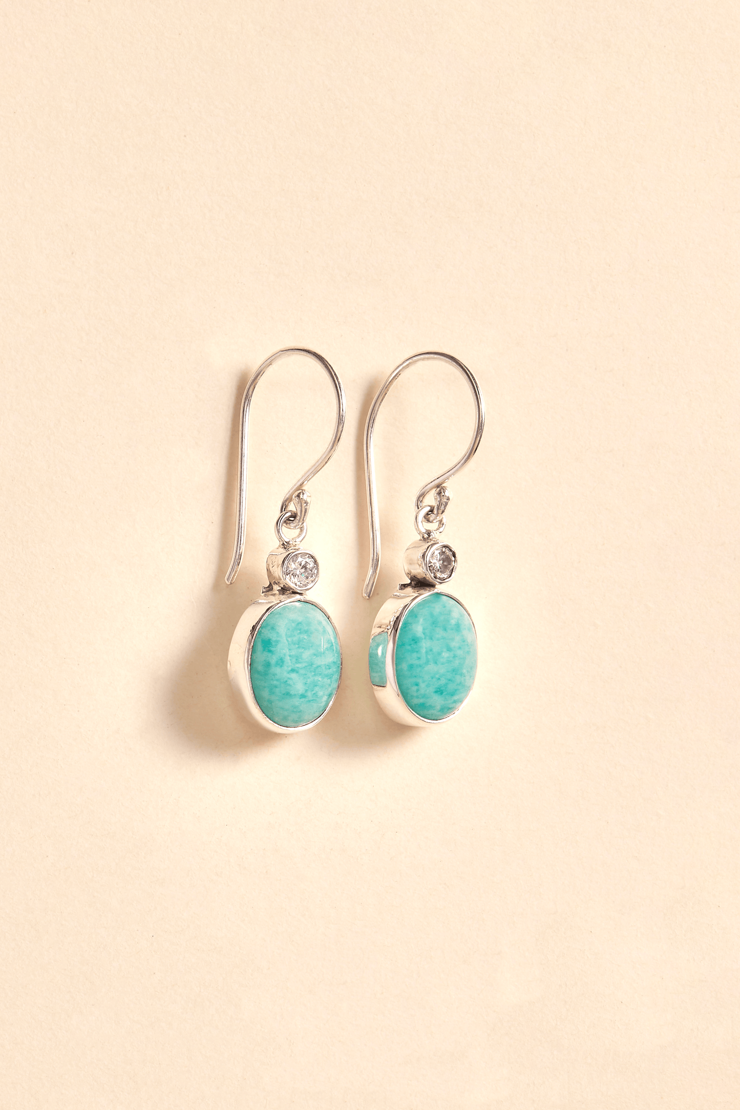 Amazonite and Zircon Earrings