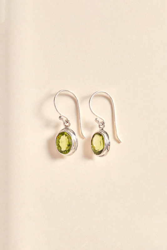 Peridot Earrings (double bezel)