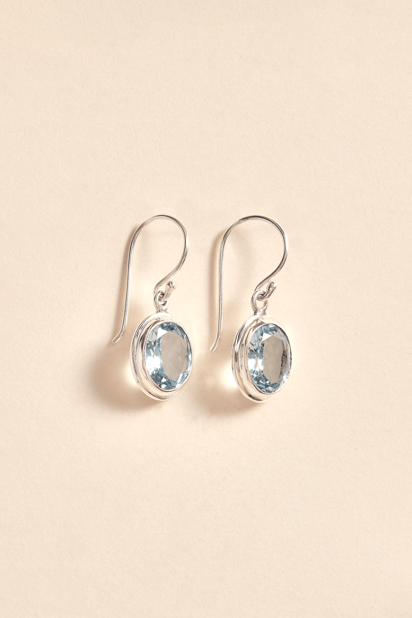 Blue Topaz Earrings (large double bezel)