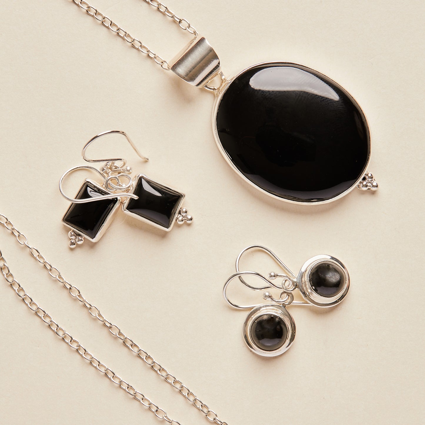 Onyx Earrings (square)