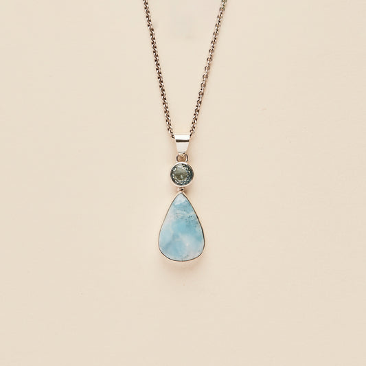 Larimar and Blue Topaz Pendant