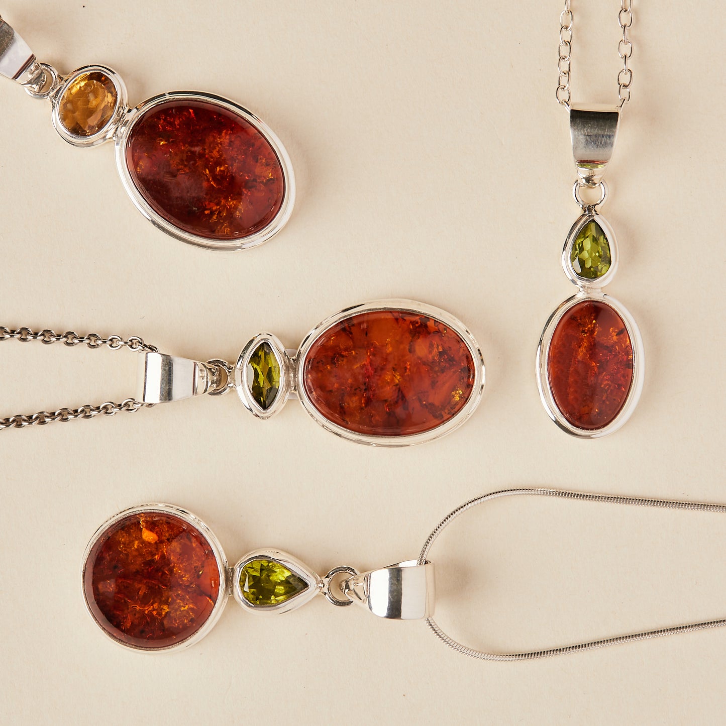 Amber and Peridot Pendant (large)