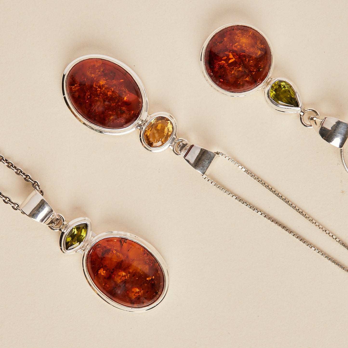 Amber and Peridot Pendant (large)