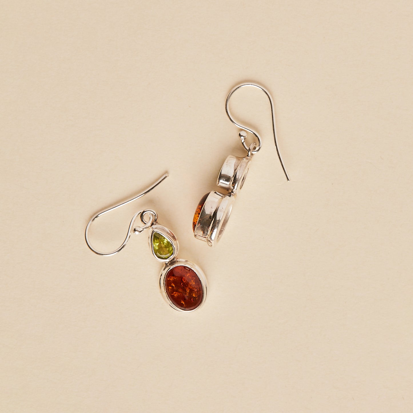 Amber and Peridot Earrings