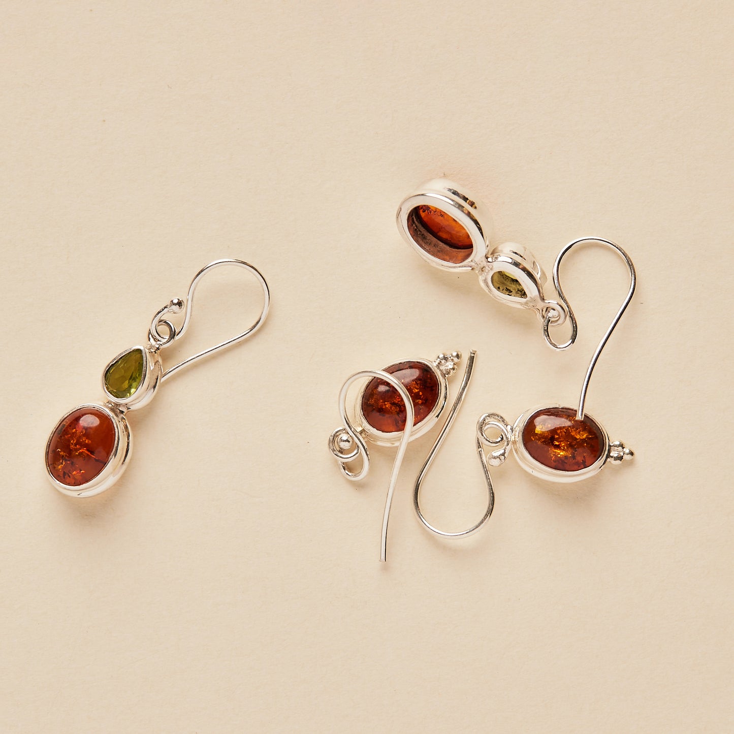 Amber and Peridot Earrings