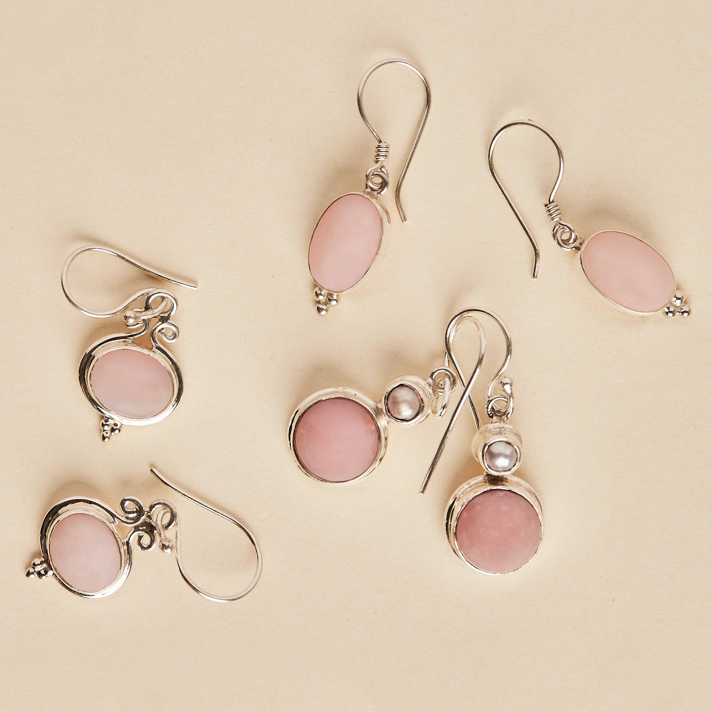 Pink Opal Earrings