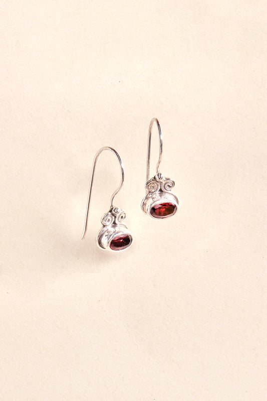 Garnet Earrings (east-west)