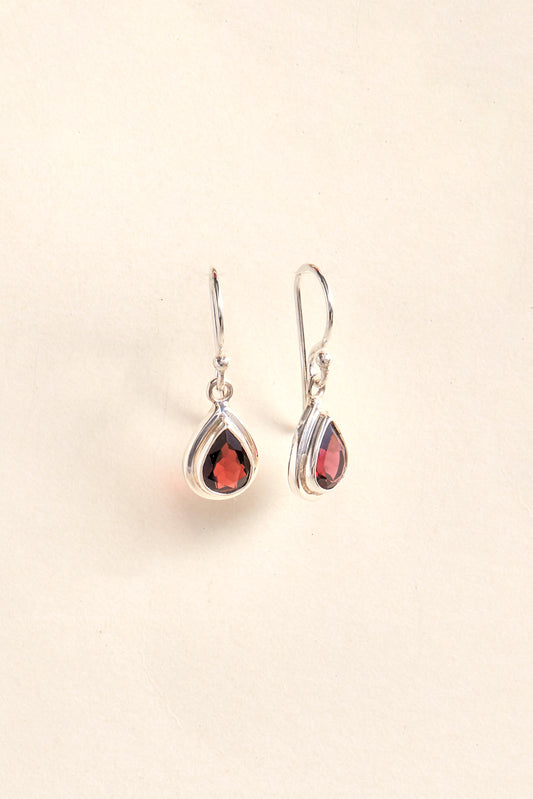 Garnet Earrings (tear drop)