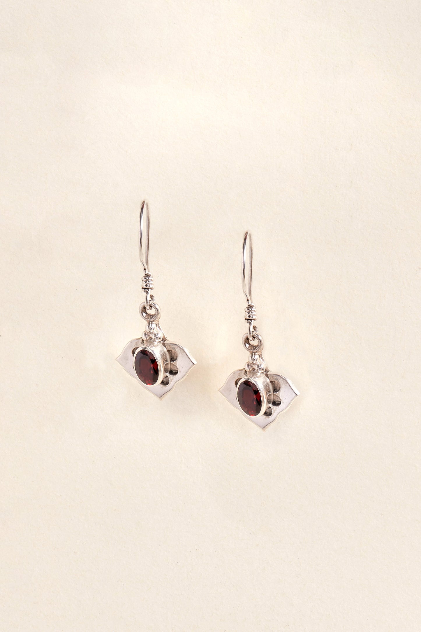 Garnet Earrings (pointy drop)