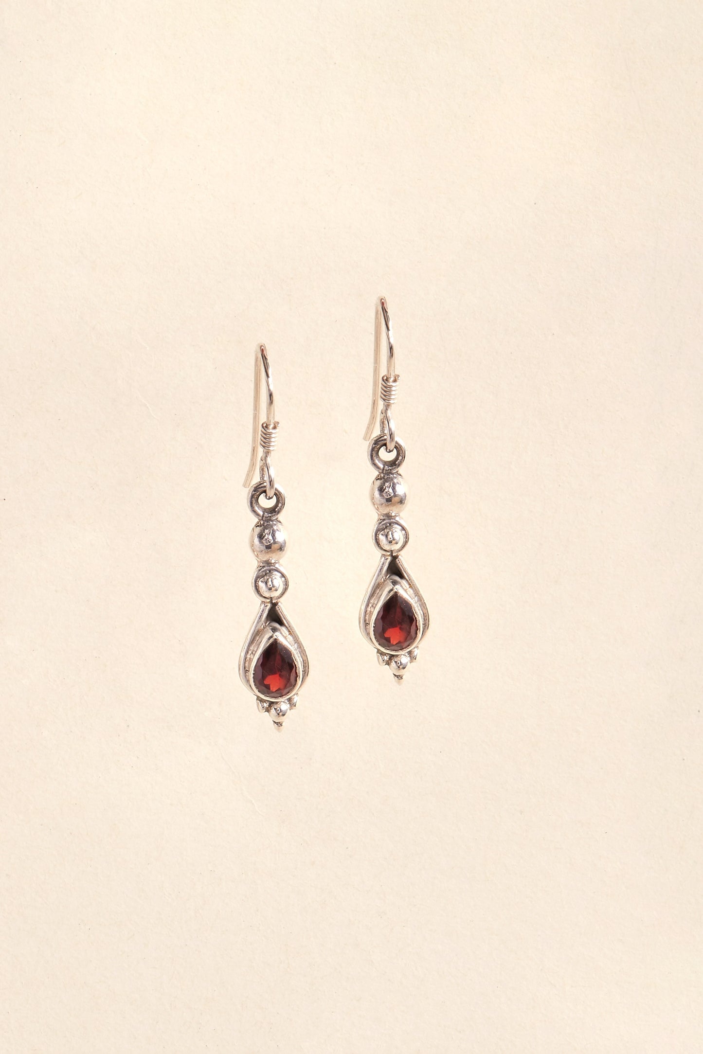 Garnet Earrings (long tear drop)