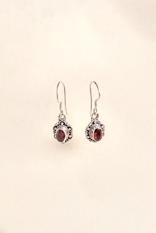 Garnet Earrings (flower dots)